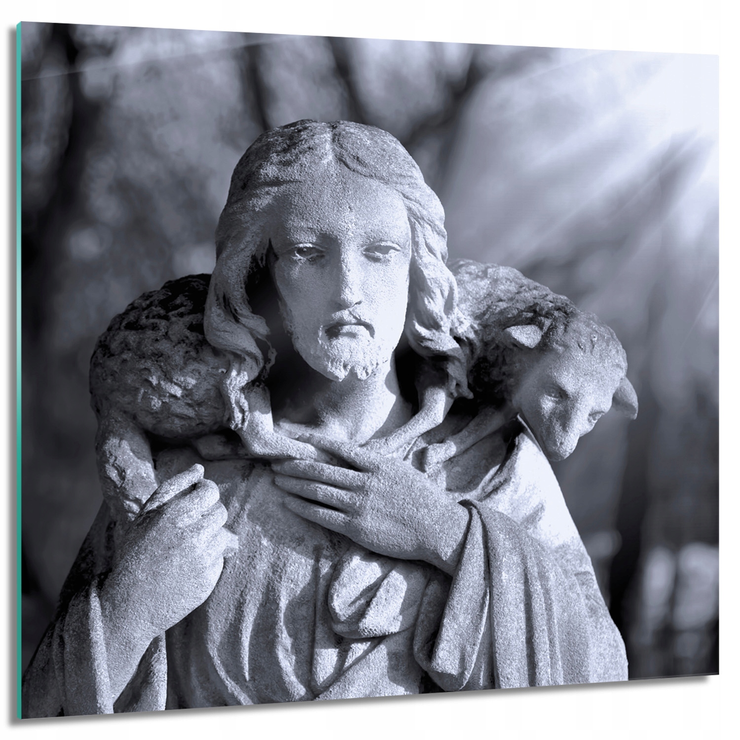 

Foto na szkle na ścianę Jezus baranek rzeźba 60x60