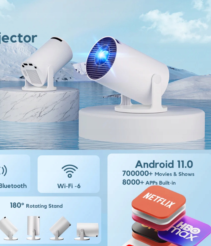 Mini projektor [vestavěné aplikace] Akiyo O2 2025