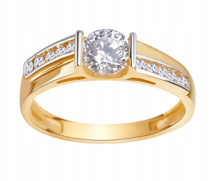 Złoty Pierścionek z Cyrkoniami r17 EB17924 Verona Jewellery