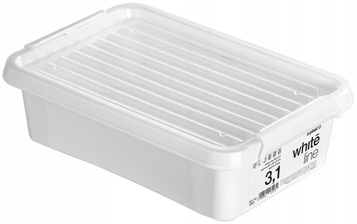 

Pojemnik Plastikowy do Domu Biały Przykrywka 3,1L
