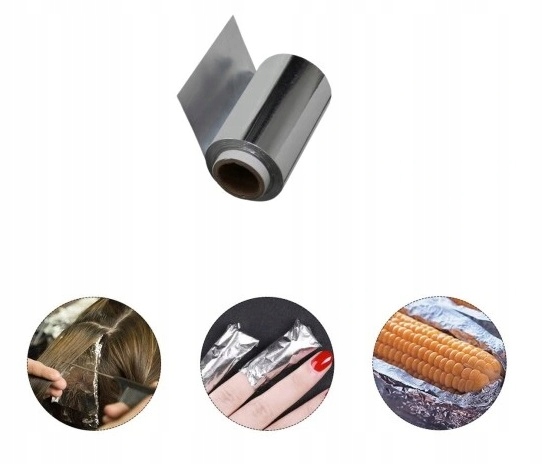 FOLIA ALUMINIOWA Fryzjerska do KOLORYZACJI WŁOSÓW Mocna Gruba 14mu 250m x2 Typ aluminiowe