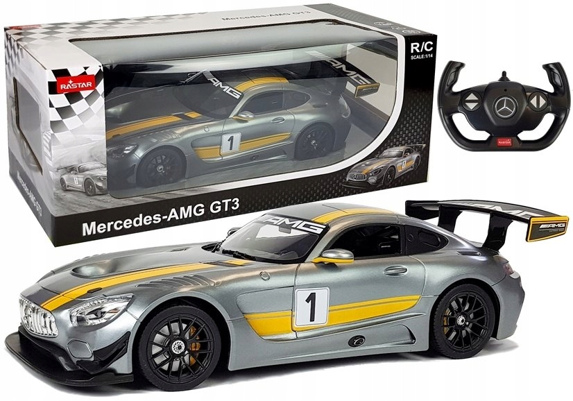 Auto R/ C Mercedes Amg GT3 Rastar 1:14 Szare na pil Rastar