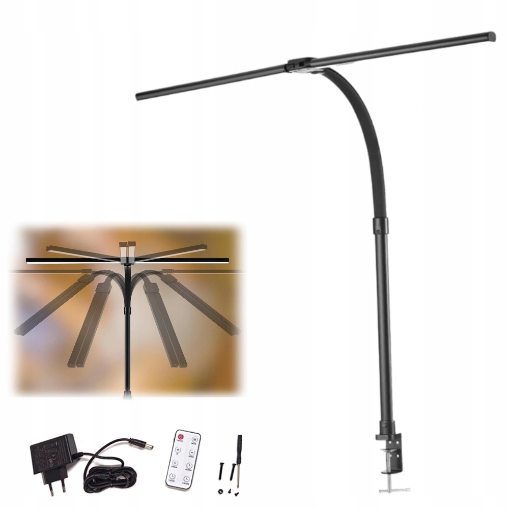 Led kreslicí lampa bez stínu, stolní držák na školní stůl, Set