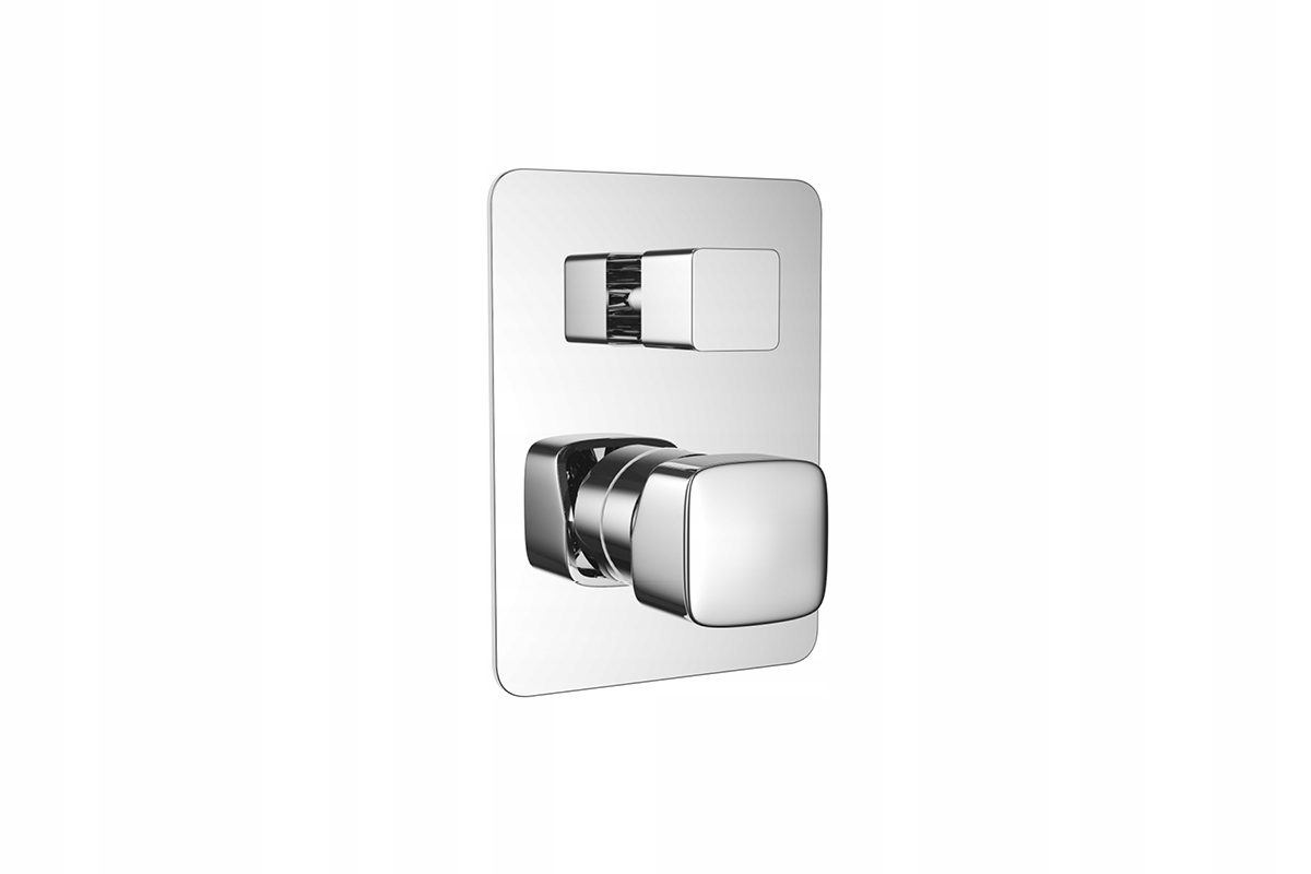 3-funkční chromová podomítková baterie Keria Q pro vanu a sprchu