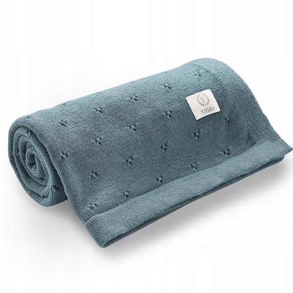 

Yosoy Kocyk dziany 100% merino wool Jersey Petrol