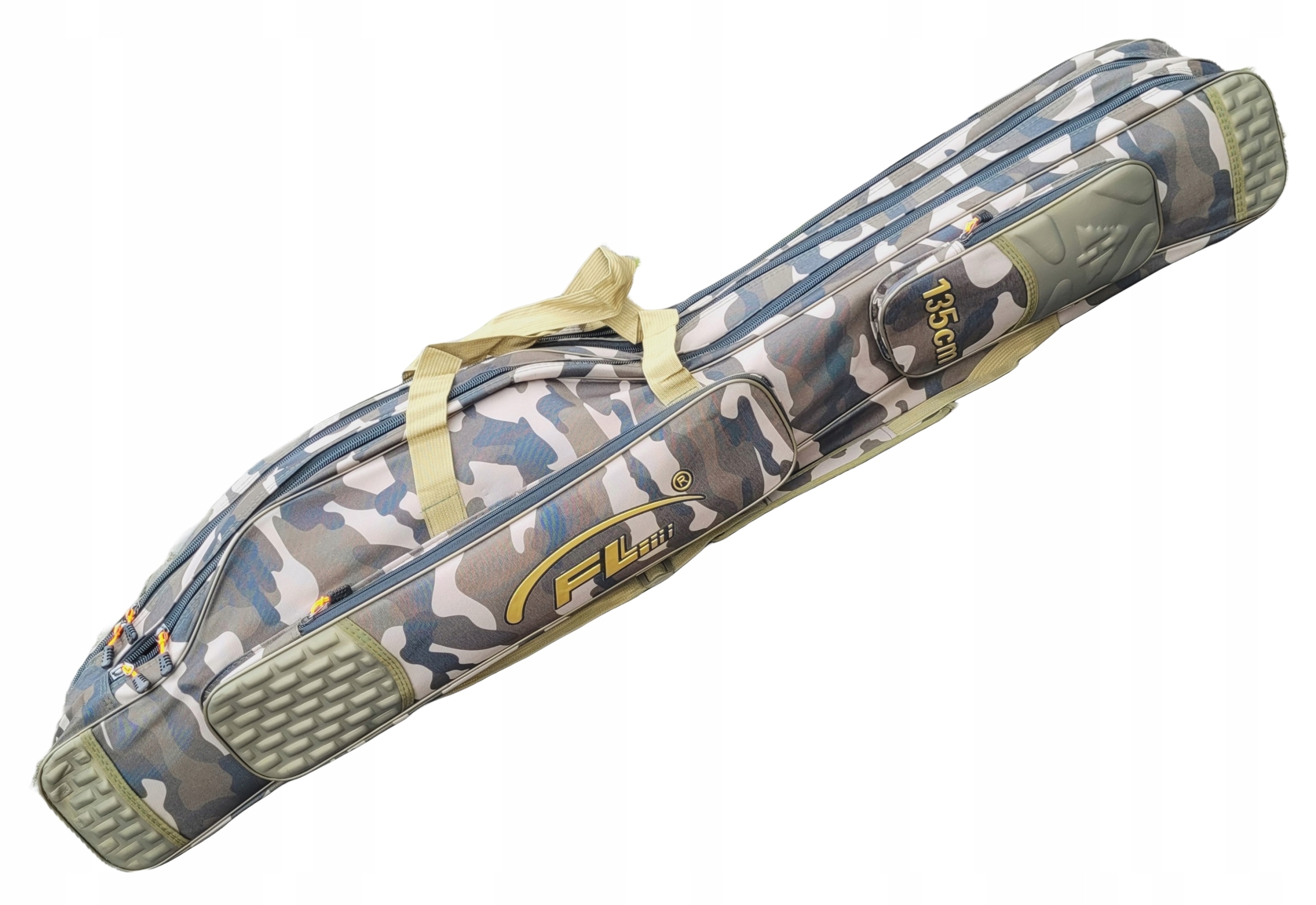 Mocny Sztywny Pokrowiec na Wędka 135 cm 3 komory