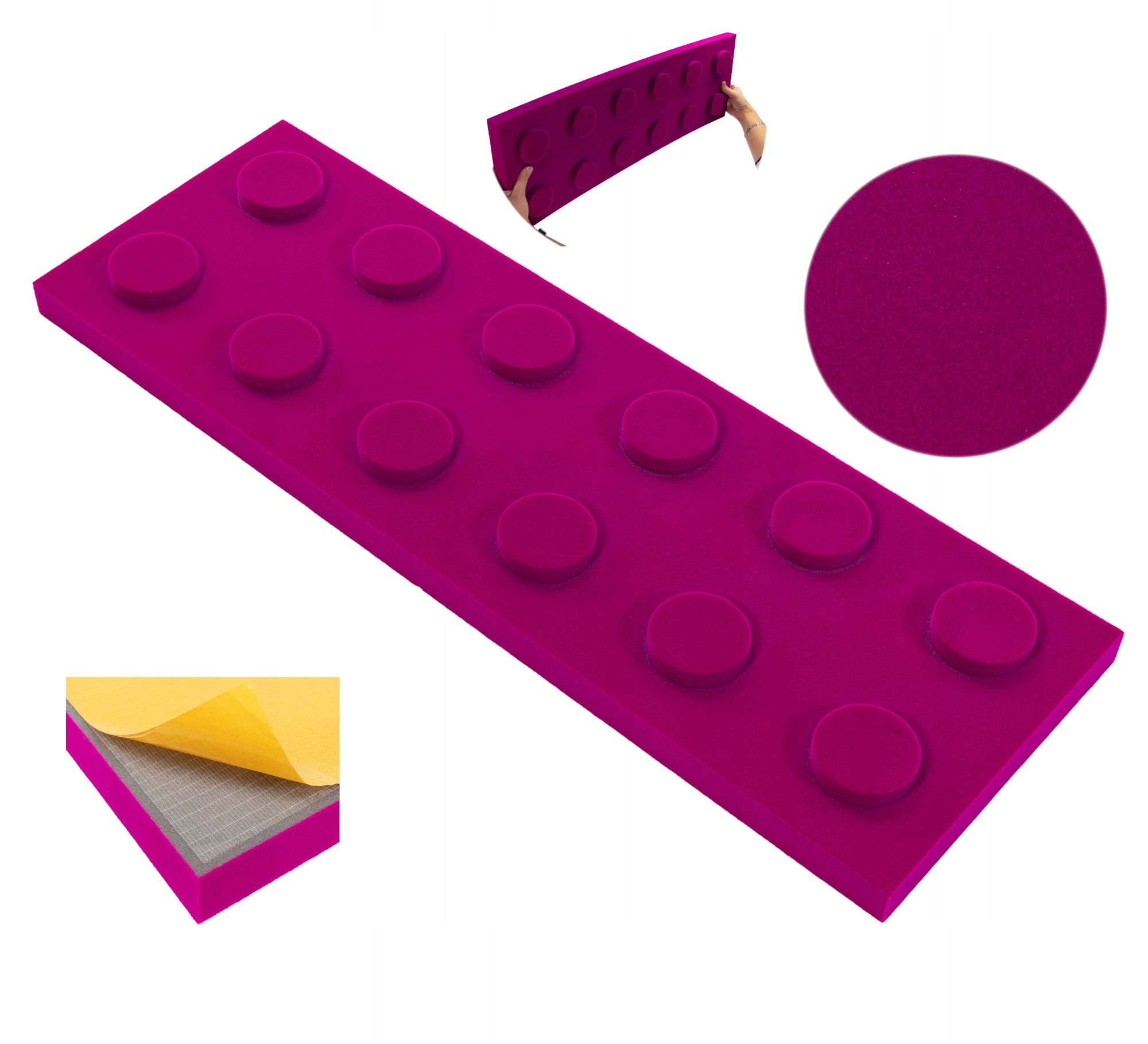 Klocek akustický panel Decor pěna Samolepicí 25x75 cm tloušťka 4 cm atesty