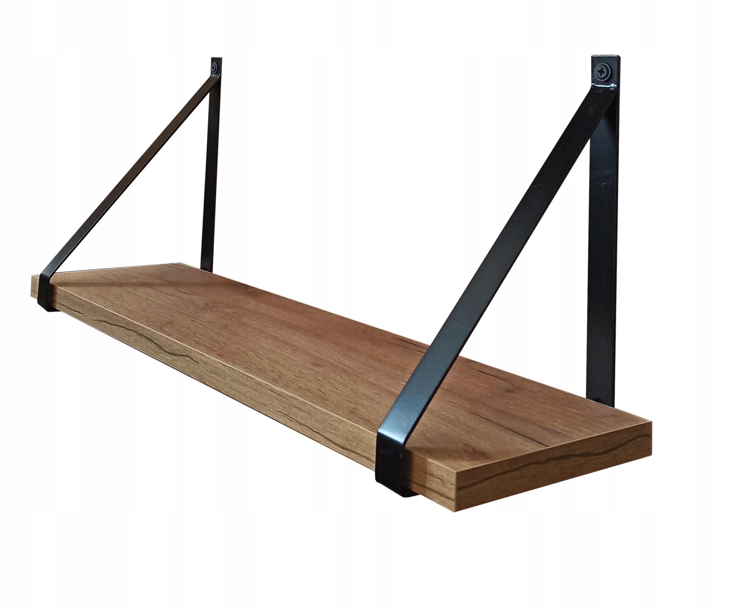 PÓŁKA ŚCIENNA WISZĄCA TYPU LOFT GINO - INDUSTRIALNA 55 CM DĄB CRAFT ZŁOTY