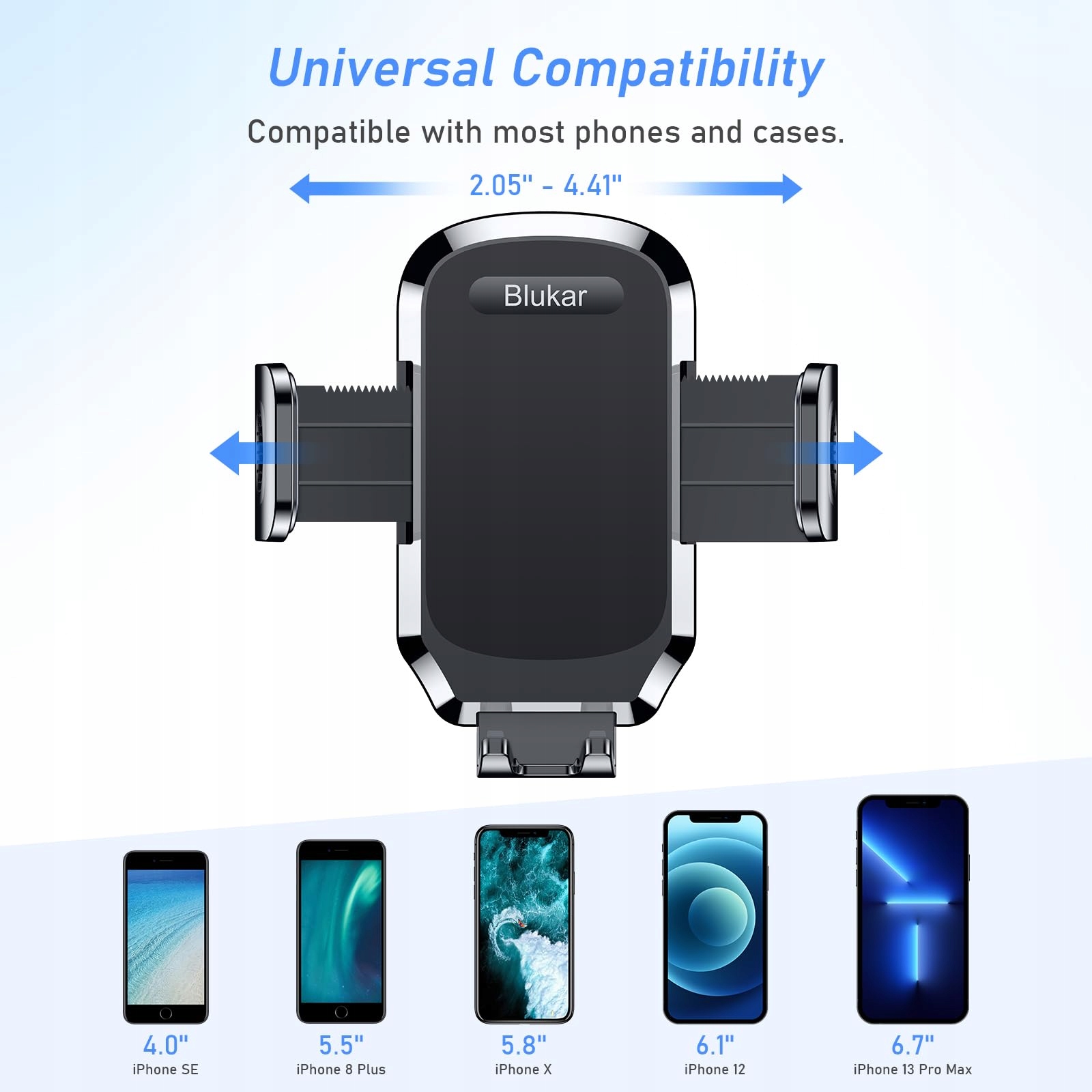 BLUKAR Uchwyt Samochodowy Na Telefon 360 Stopni Do iPhone Galaxy 4-67 Cal — miniatura 7