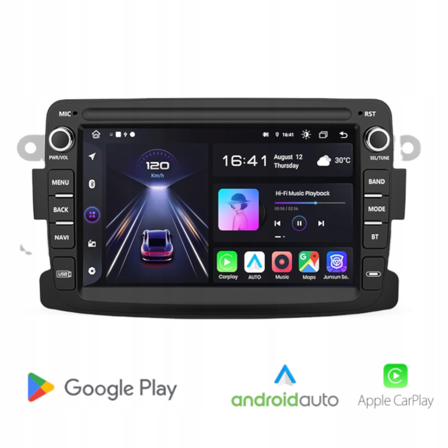 Rádio Android pre Renault Dacia – 7" 1GB Ram 32GB CarPlay Android