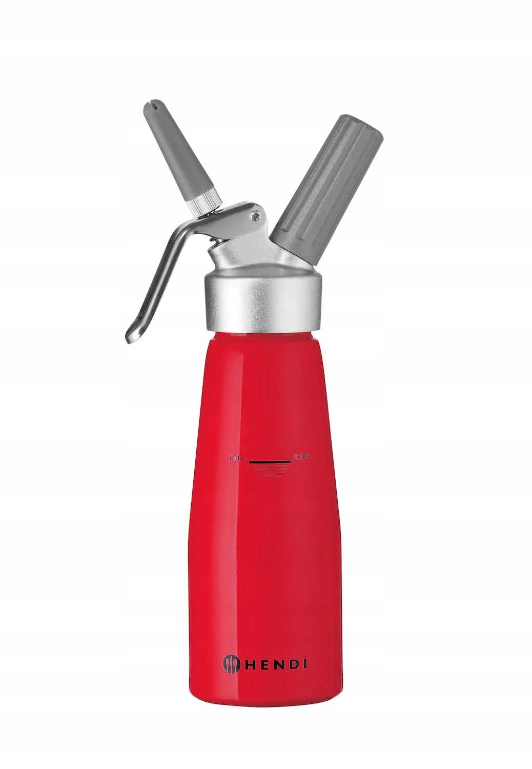 Sifon na šlehačku Hendi Smart 0,5L červený hliníkový