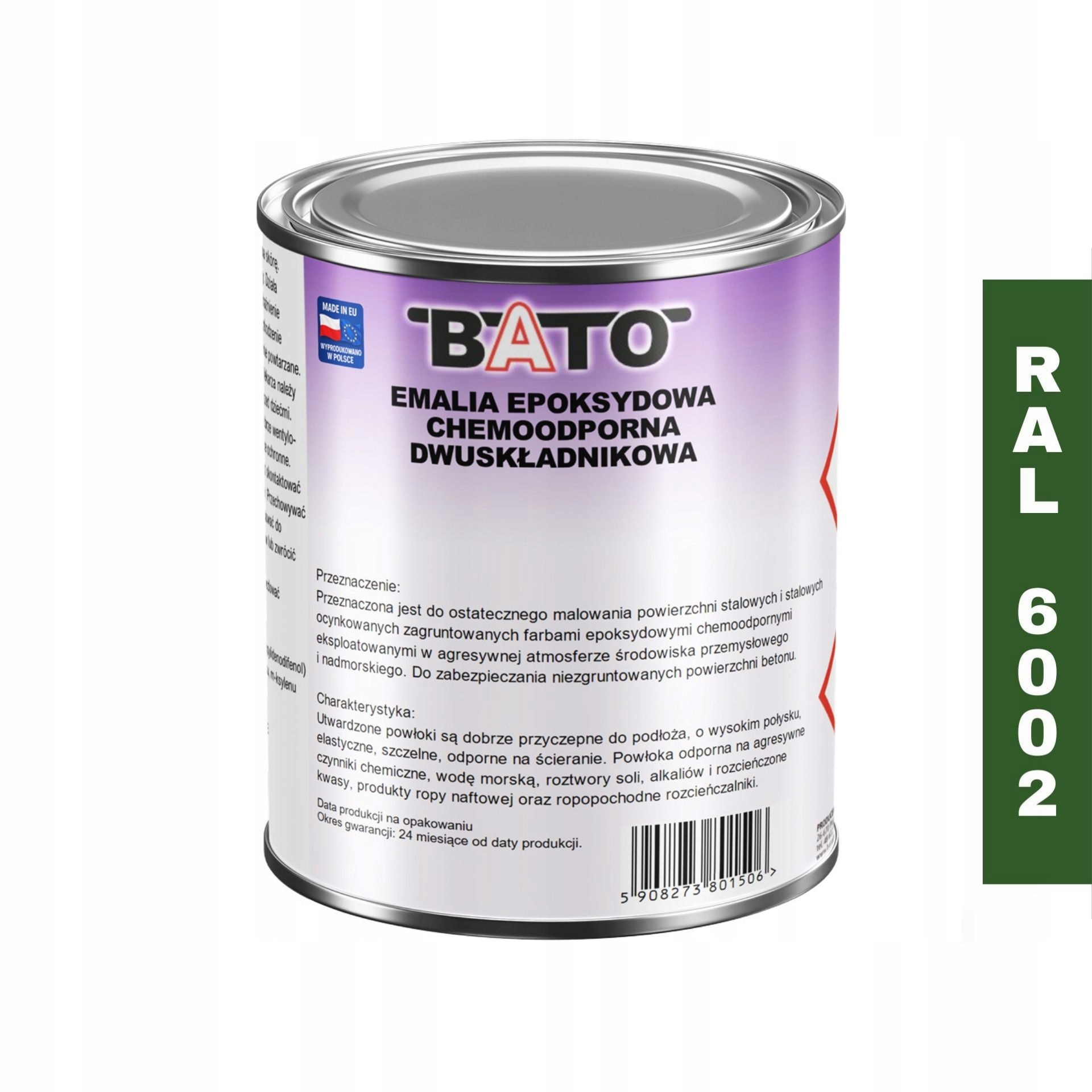 Epoxidová Dvousložková Barva Zelená Ral 6002 0,95 L Bato