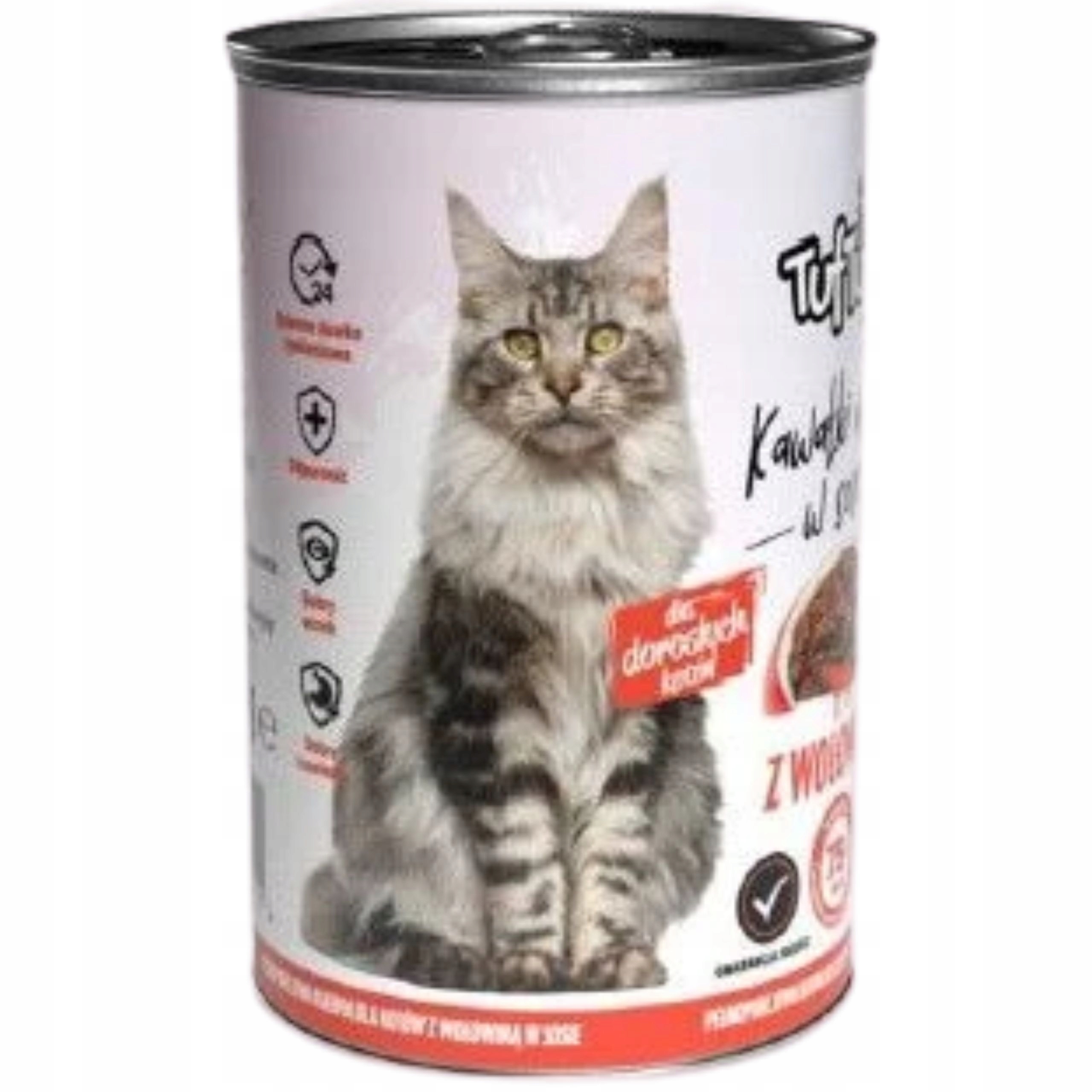 Levně 17X Tuf Tuf Krmivo Krmiva Pro Pro Kočky S Hovězí Omáčkou 415G