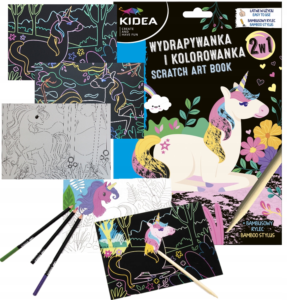 

Wydrapywanka i kolorowanka 2w1 Jednorożec