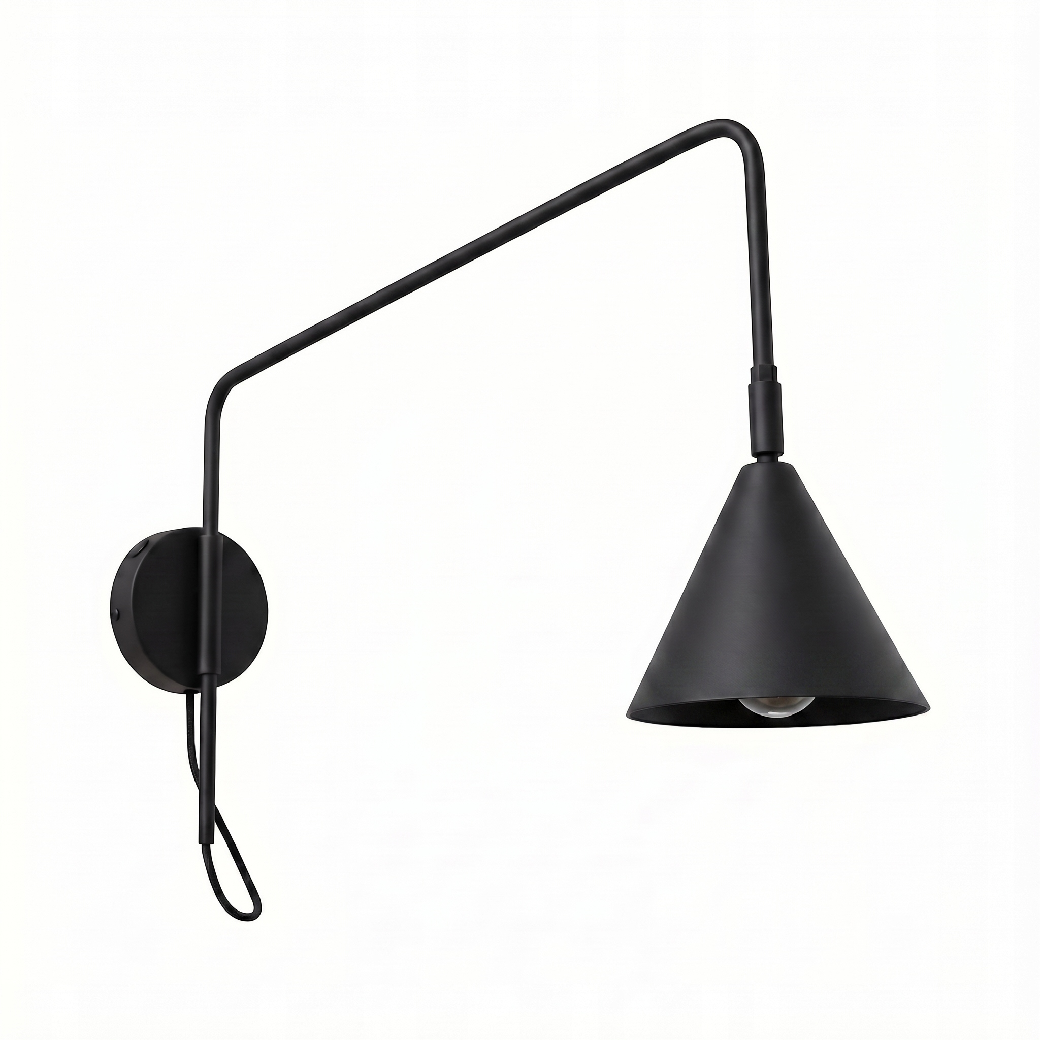 Nástěnná lampa Nox 1 černá s vypínačem Lampa na výložníku nad postelí Sollux