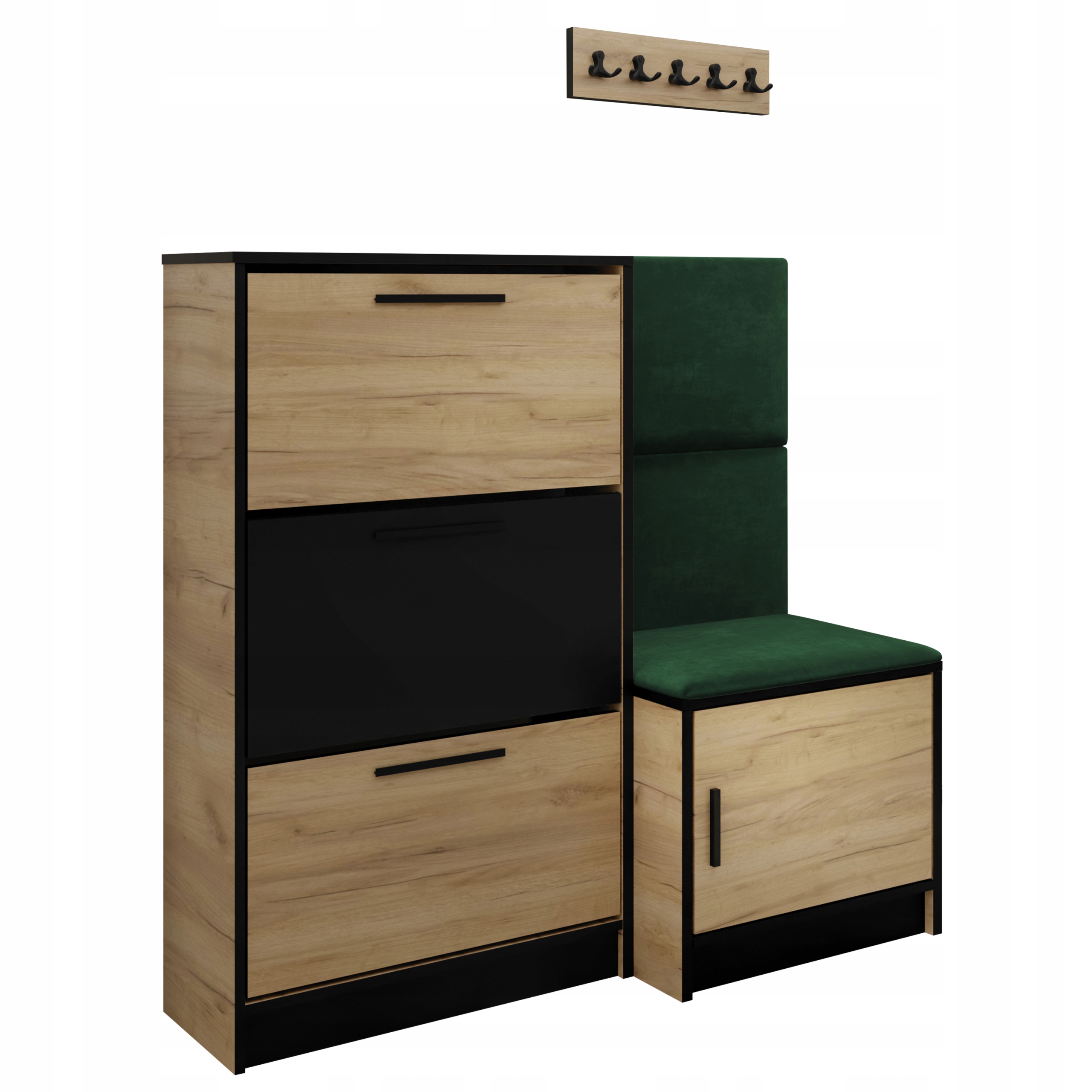 Sada Koli botník a sedák dub craft zlatý zelená tkanina