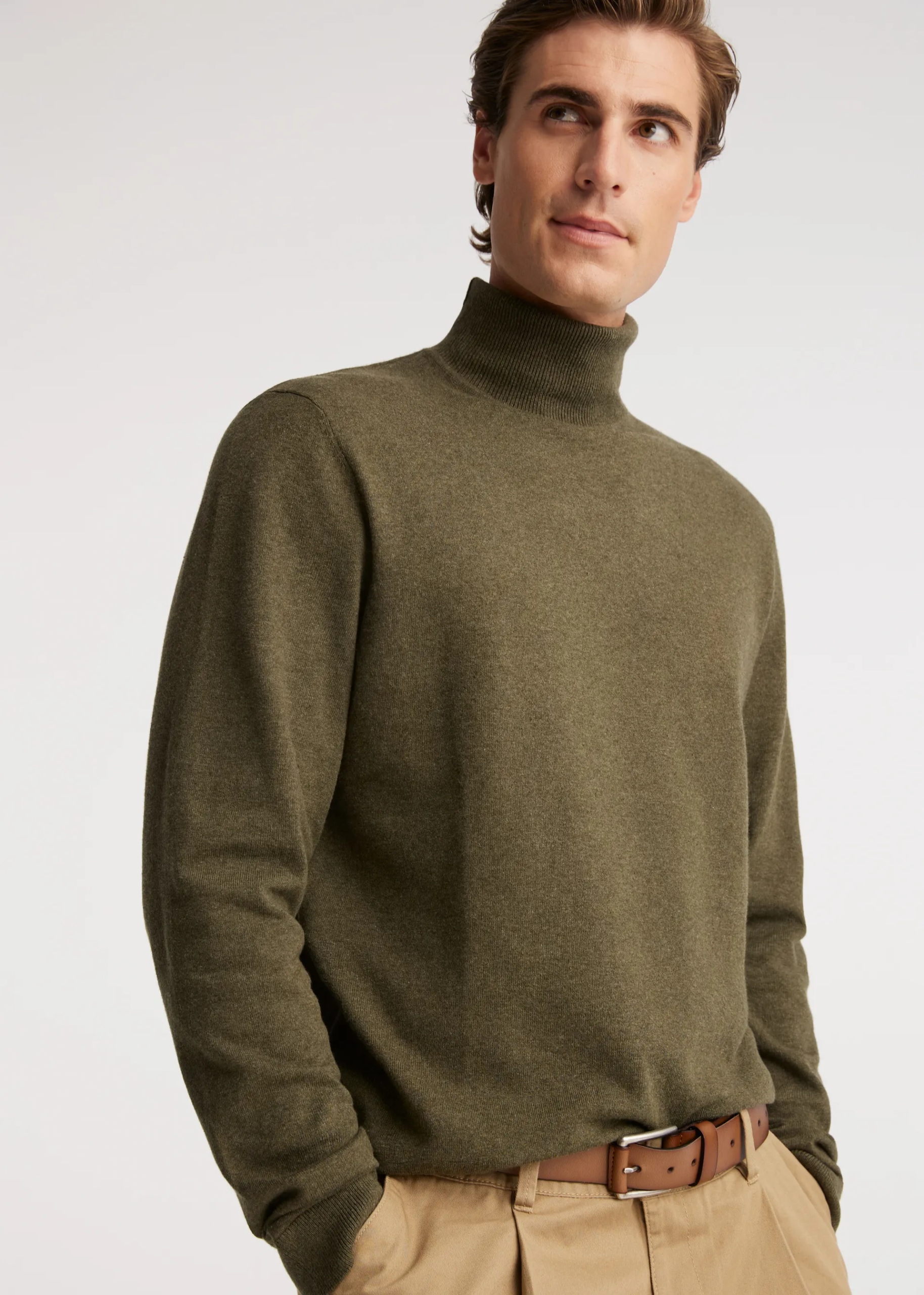 Sweter golf męski Diverse Sensee Khaki Melanż L