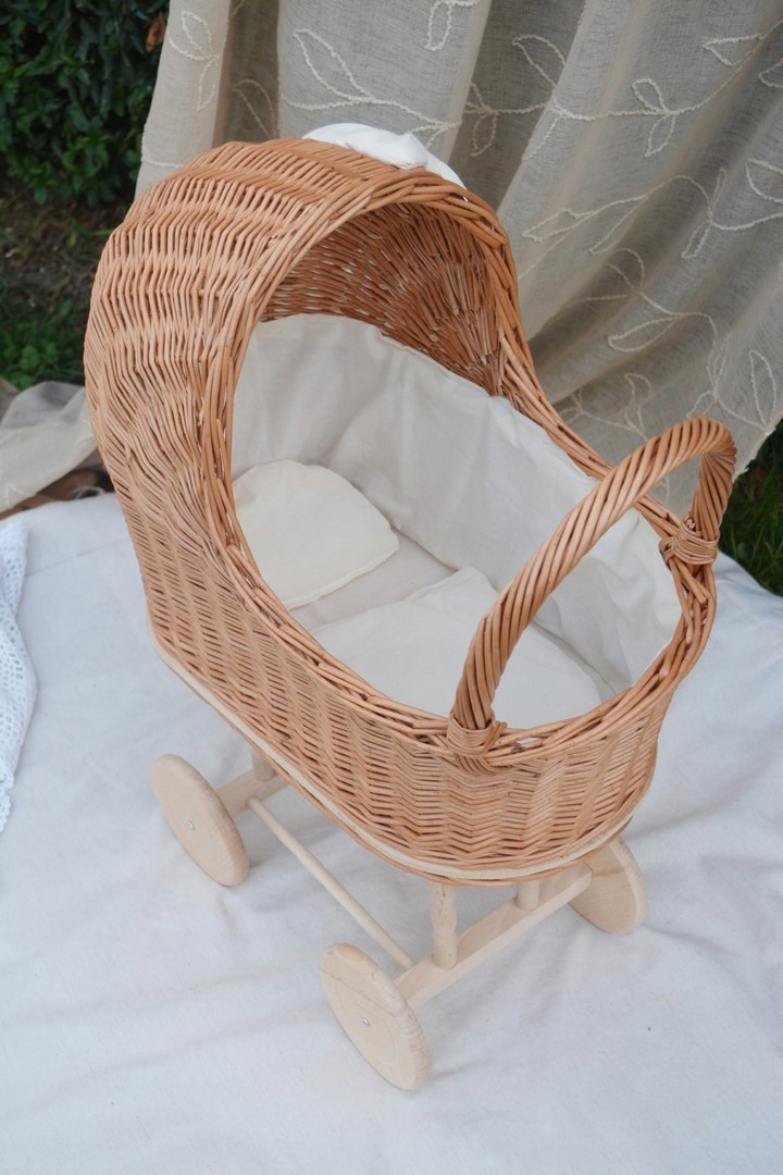 WÓZEK WIKLINOWY dla lalek NATURAL+ KOKARDA MIX Rodzaj inny