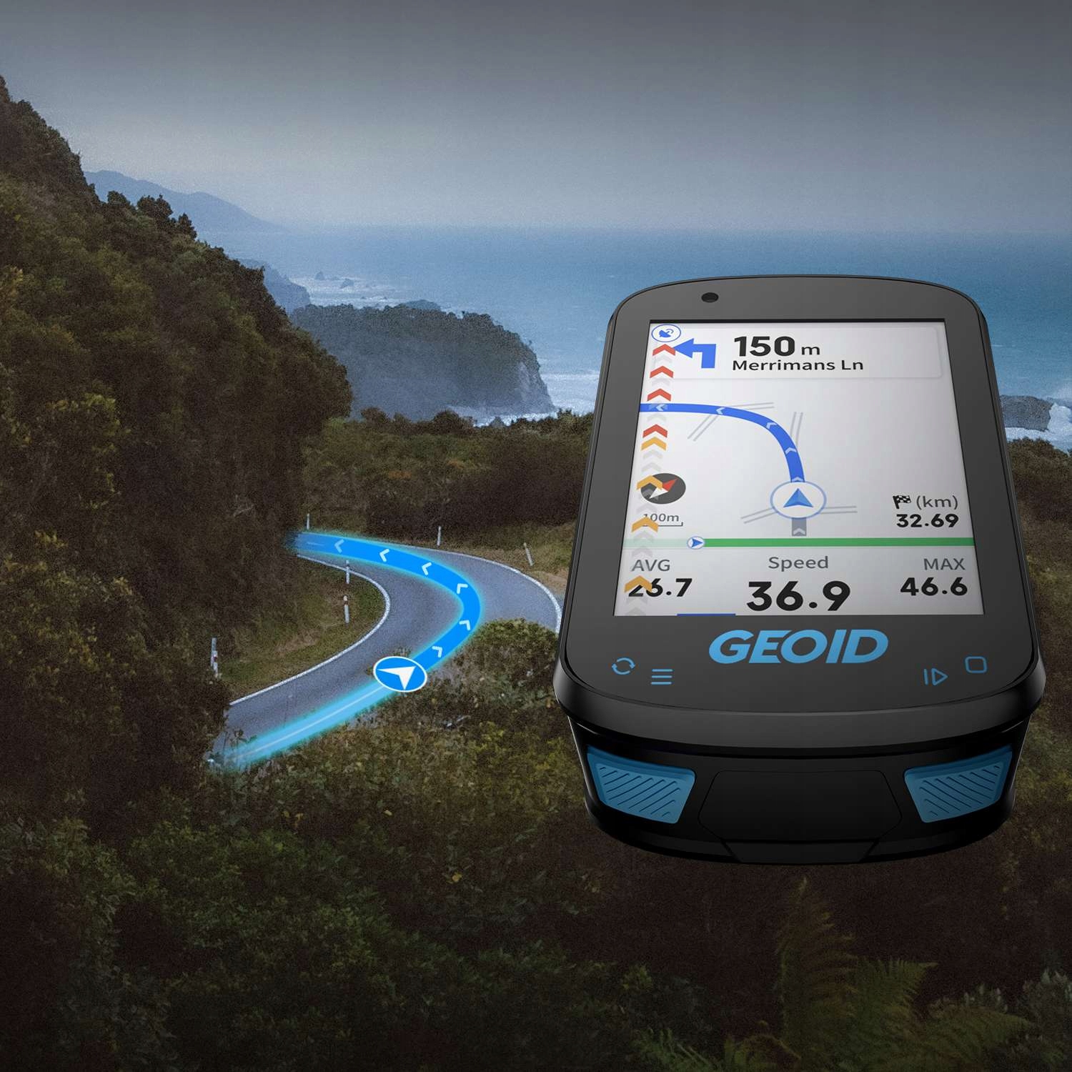 Licznik Komputer rowerowy GPS nawigacja GEOID CC600 KOLOROWY FOLIA UCHWYT — zdjęcie 8