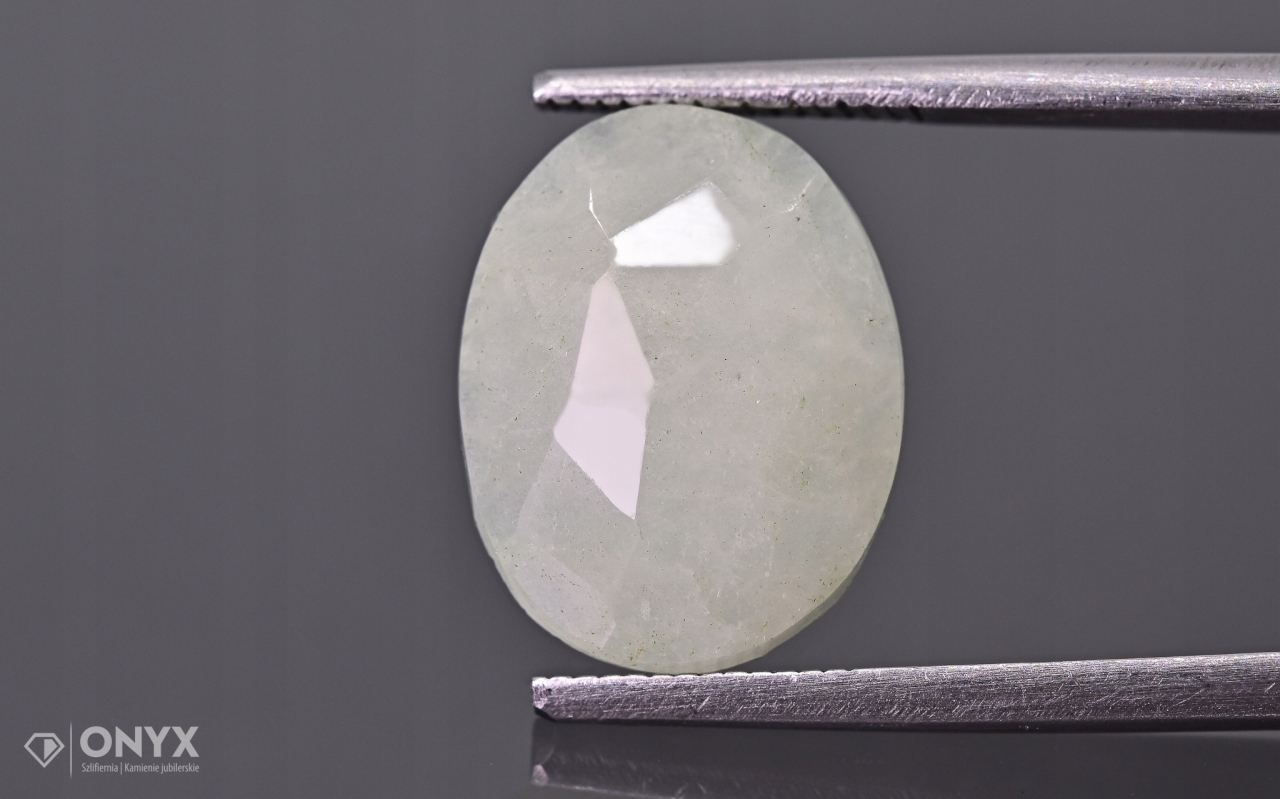 Akvamarín fasetovaná rozeta ovál 14x11 mm