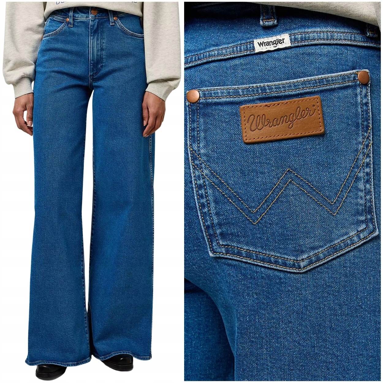 Wrangler Canyon Sky vysoké volné široké dámské džínové kalhoty W29 L32