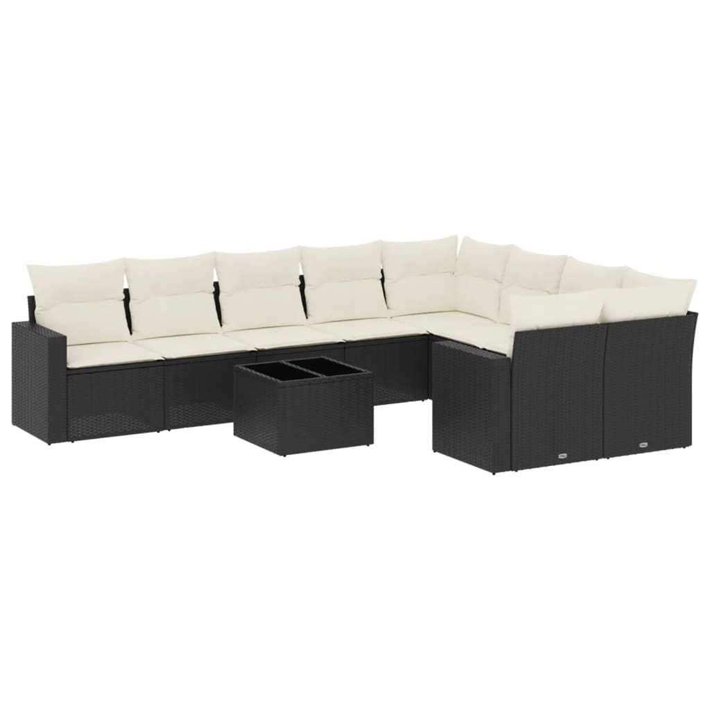 Set zahradního nábytku vidaXL černý 10 el.