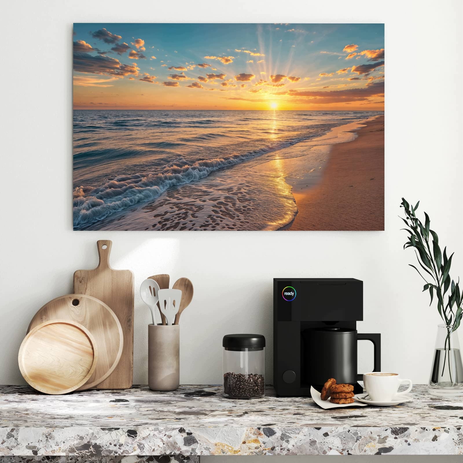 Magnetická tabule Východ slunce Moře 90 × 60 cm