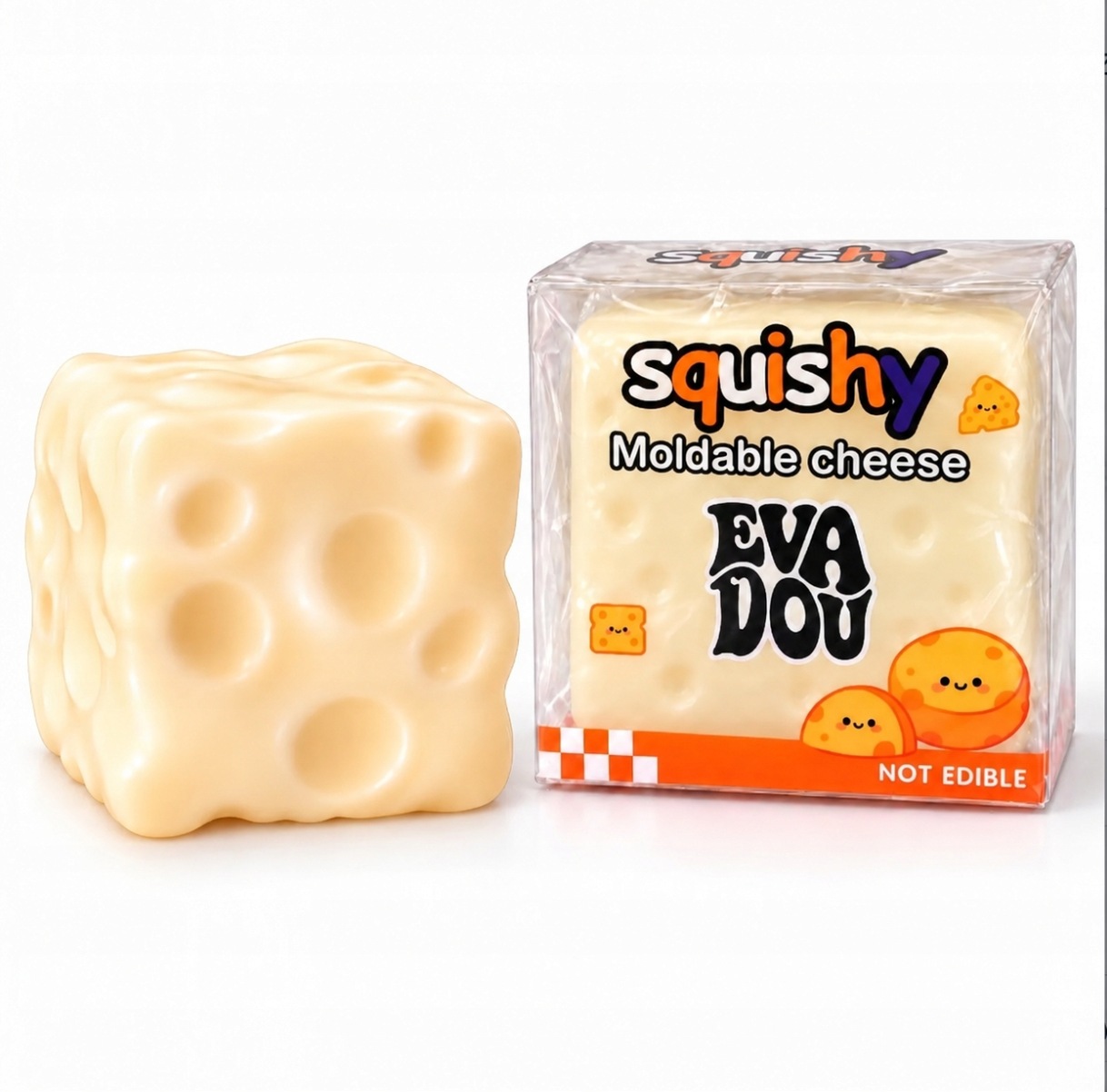 Duży gniotek Wazelinowy Kostka Sera 6 cm squishy antystresowy Ser