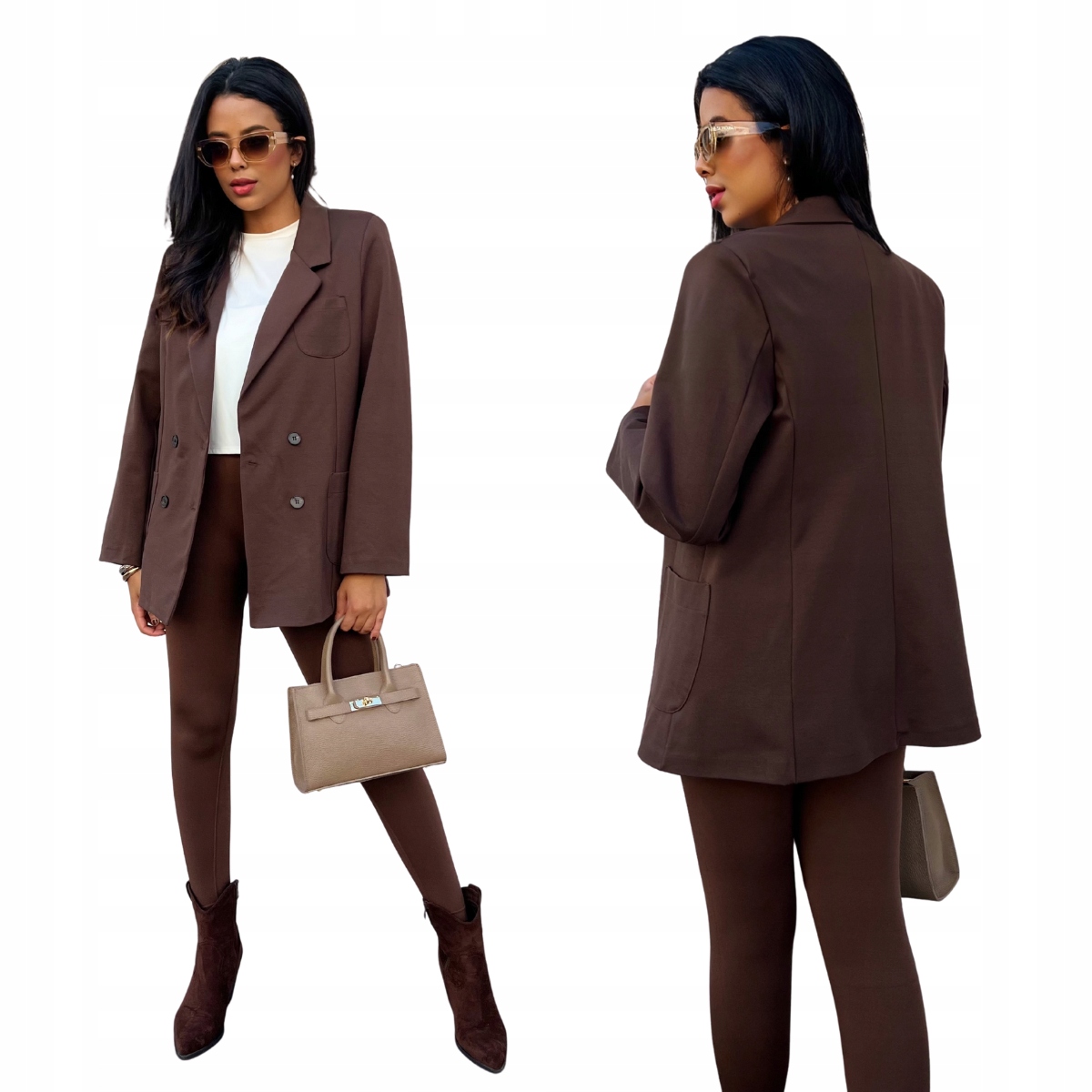 Sako čokoláda Linzi s klasickou podšívkou, velikost M