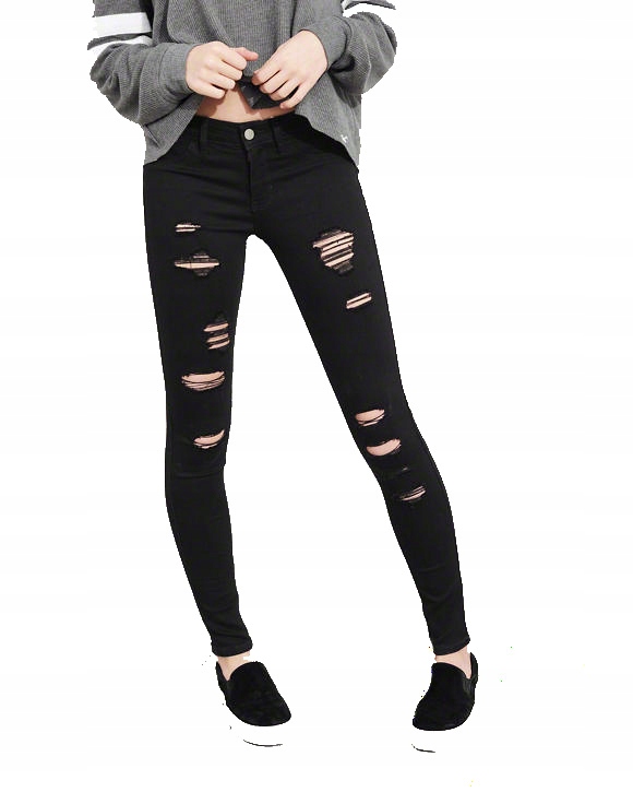 úzké nohavice skinny Hollister abercrombie W28 38 M díry