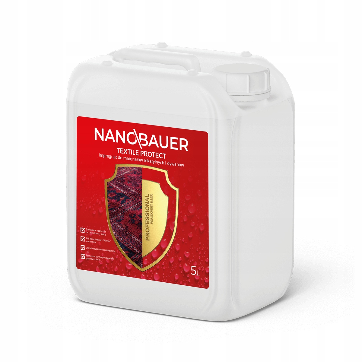 Impregnát na ochranu před nečistotami pro textilie a koberce Nanobauer 5L