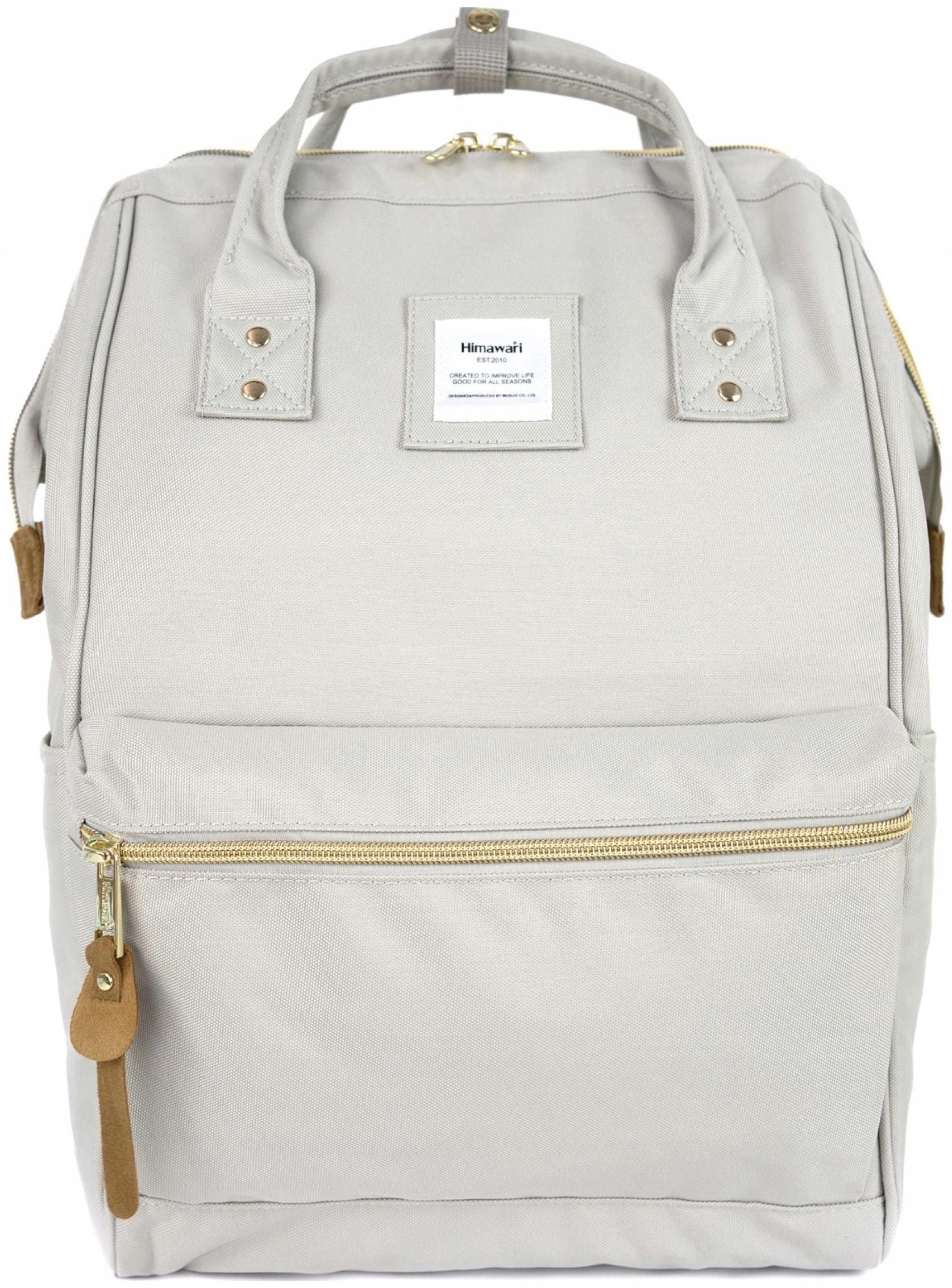 Batoh na notebook Himawari Classic prostorný, Usb, světle béžový