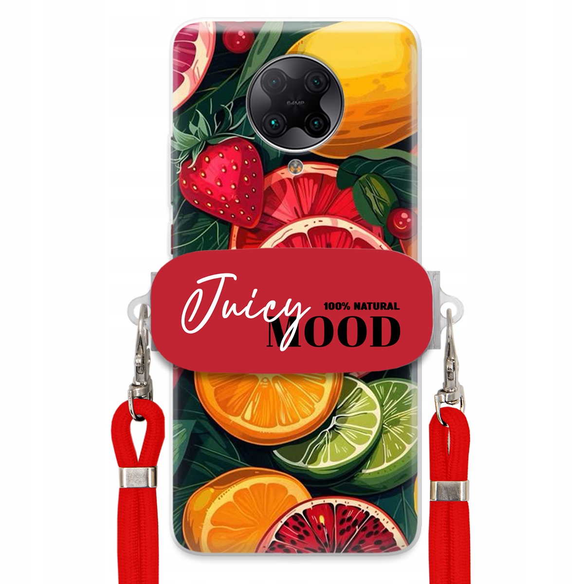 Puzdro pre Xiaomi Redmi K30 Pro Červené vodítko držiak Fruit Ovocie Juice Mood