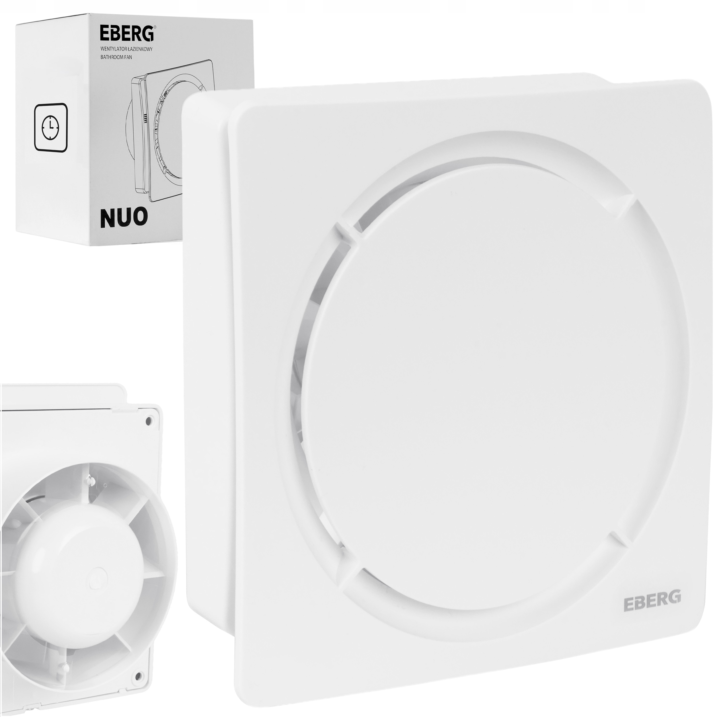 Wentylator łazienkowy Eberg Nuo 100 T biały Opóźnienie wyłączenia Klapa