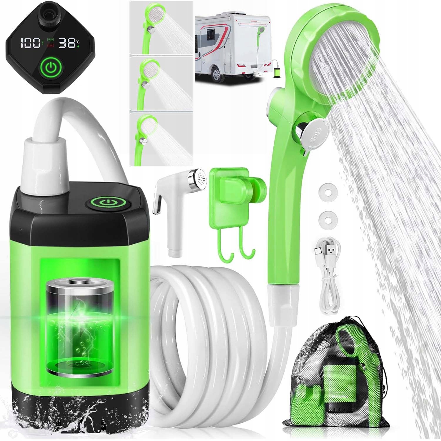 Kempingová Turistická Sprcha Pod Stan S Přenosnou Polní Sprchou 6000 Mah