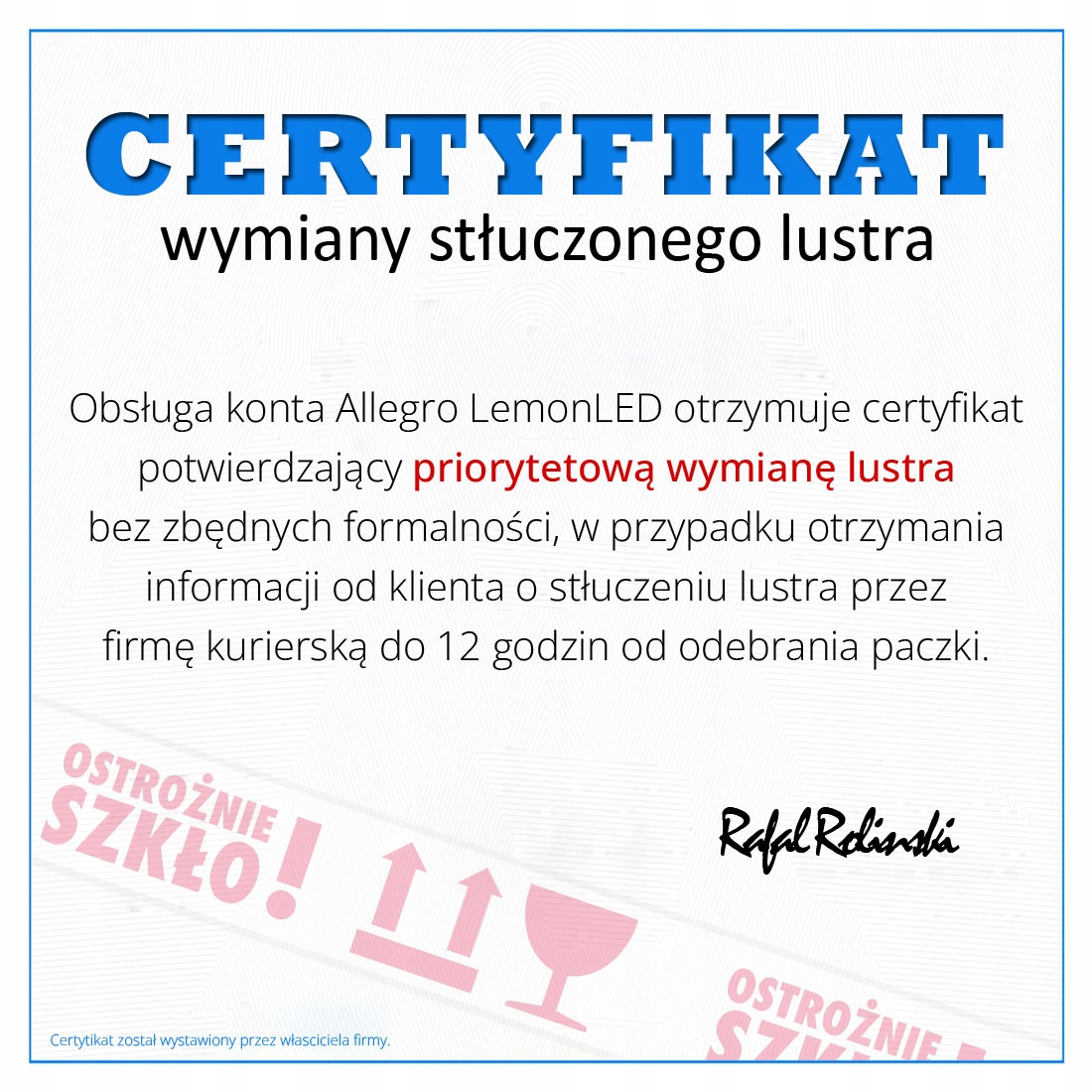 Lustro rozmiar 100x60 cm poziome barwa neutralna podświetlenie LED Rodzaj zwykłe