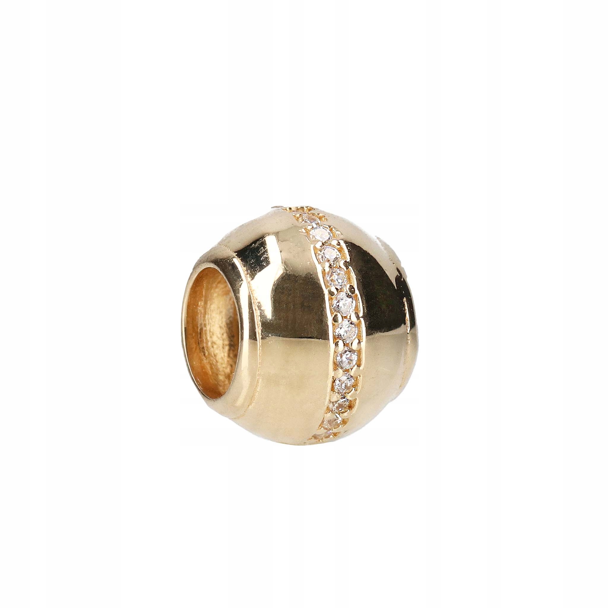 Zlatý přívěsek Ornamo Kulička s páskem ze světlých zirkonů ryzost 585