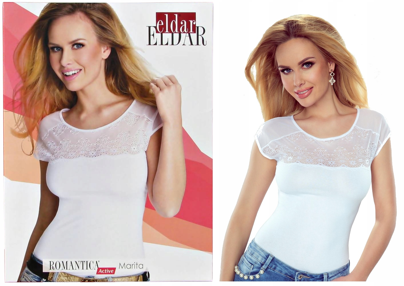

Eldar Active Koszulka z koronką Marita Biała r.XL