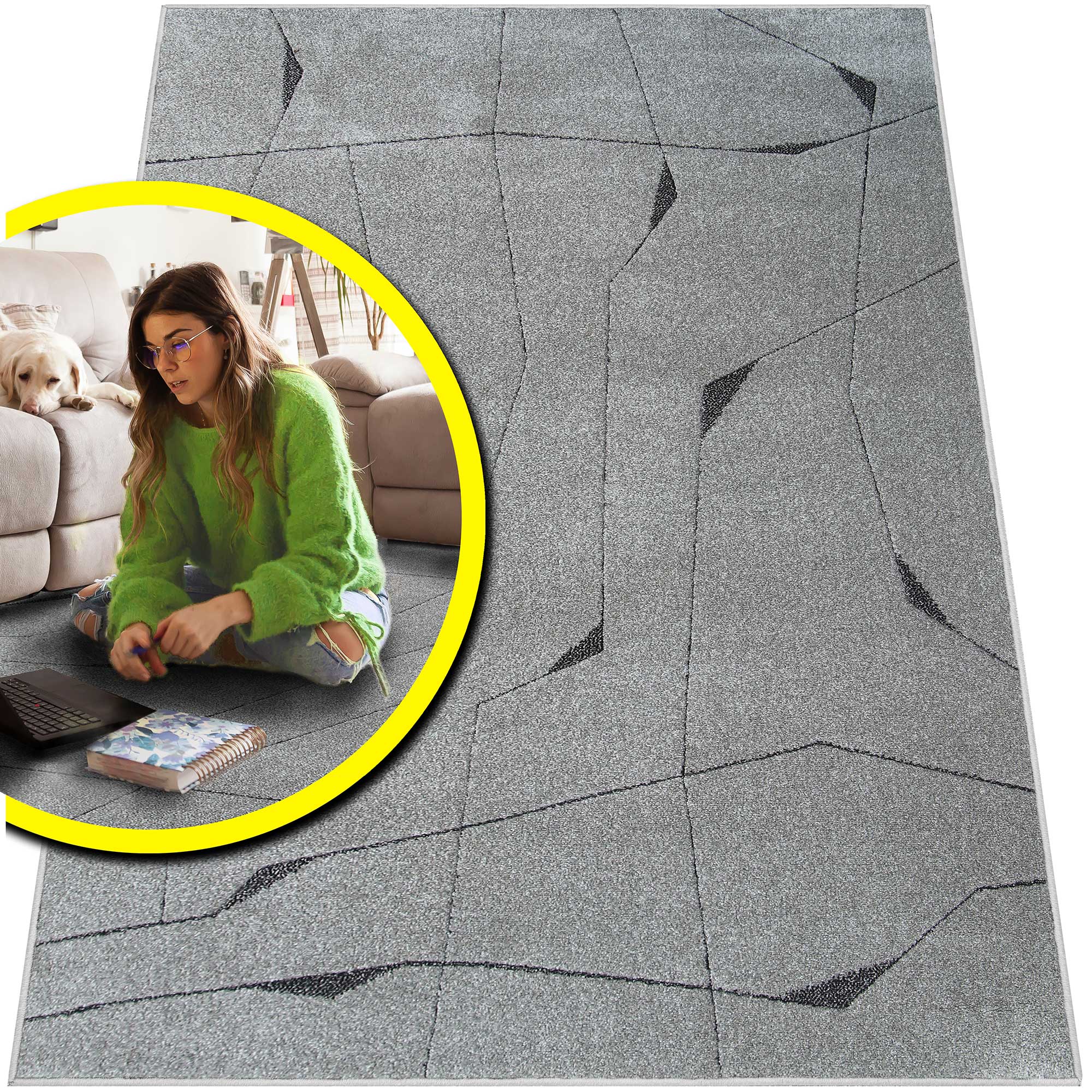 Pravý Hustý Koberec 2x3 Do Obývacího Pokoje Romantic Krátké Štětiny Do Předsíně