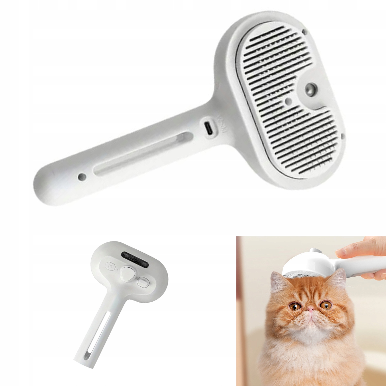 Elektrický Kartáč Na Srst S Párou Pro Psy A Kočky 3V1 Samočisticí