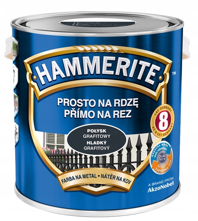 Farba Na Rdzę Hammerite- połysk, niebieska, 2.5l