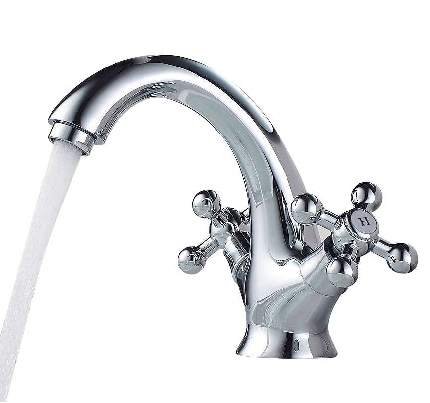 

Bateria umywalkowa retro stojąca chrom mosiądz