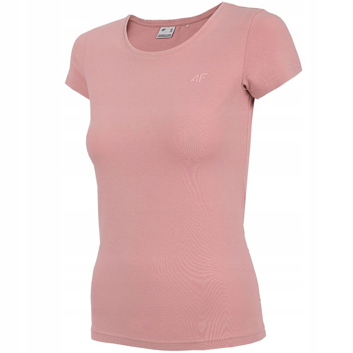

4F Koszulka Damska T-shirt Basic Gładki Bawełniany