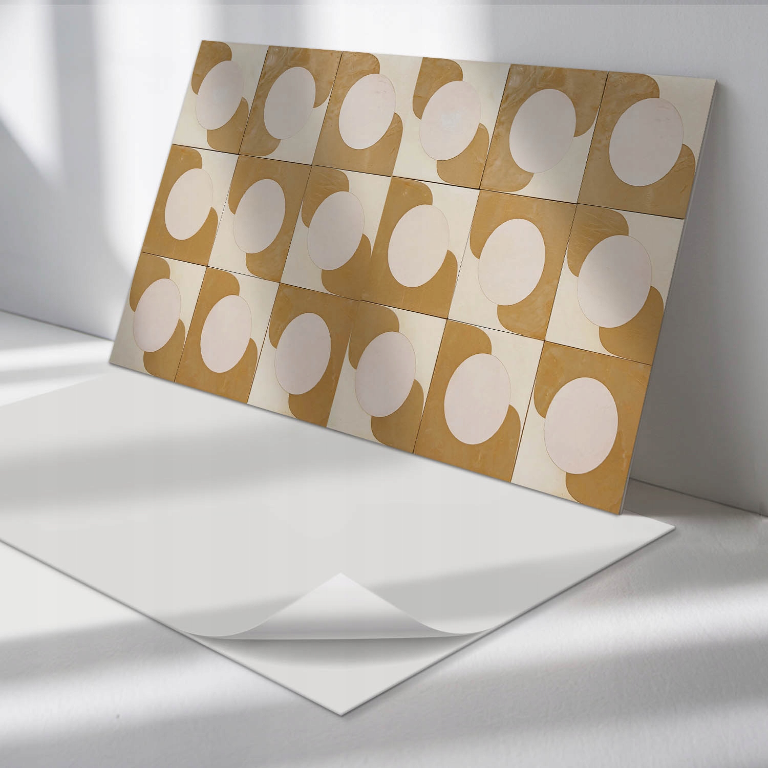 Balík vinylových panelov Jednoduchá montáž Geometrické kruhy a oblúky 6x60x30 cm