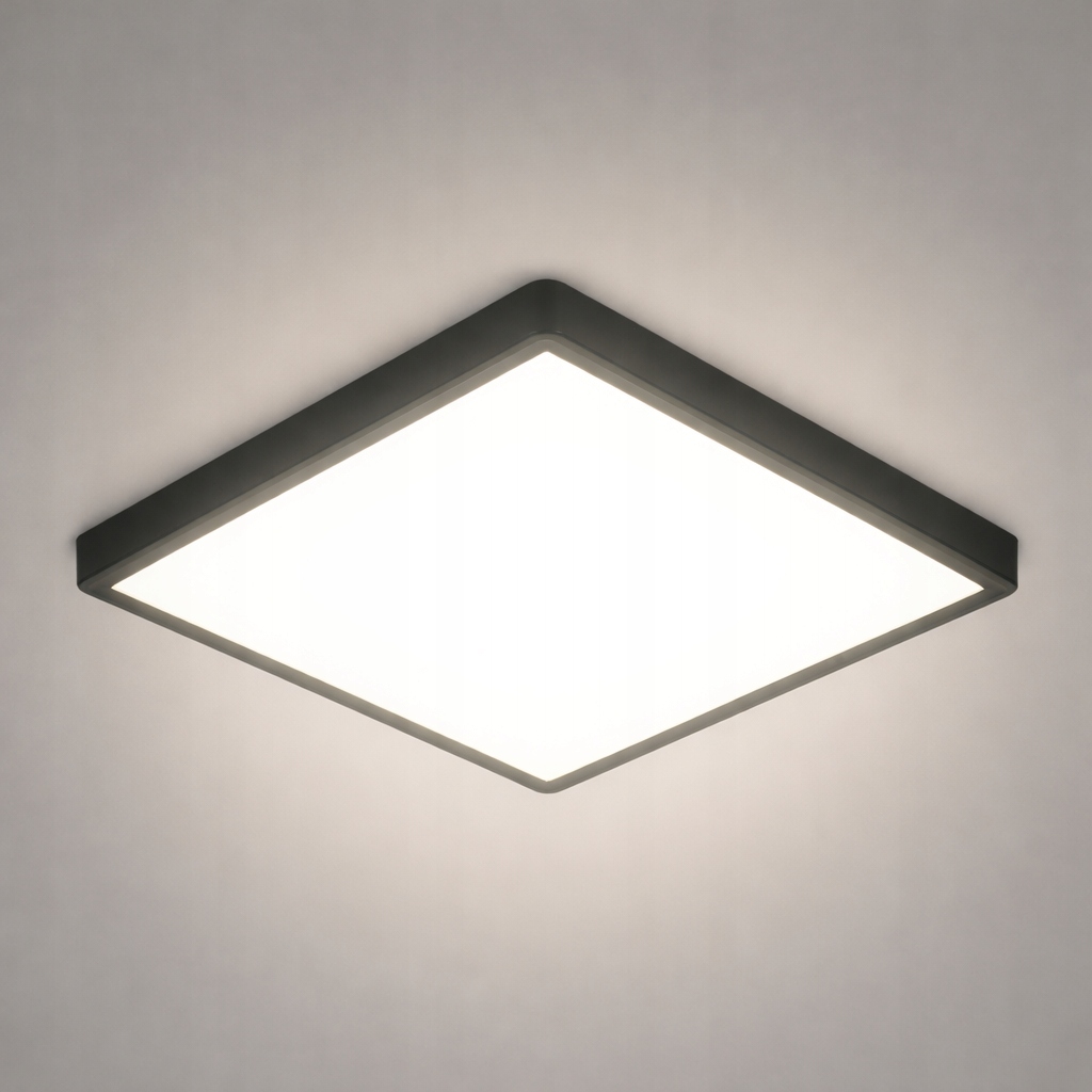 Lampa Łazienkowa Sufitowa Plafon Led Czarna 4500K IP40 36W