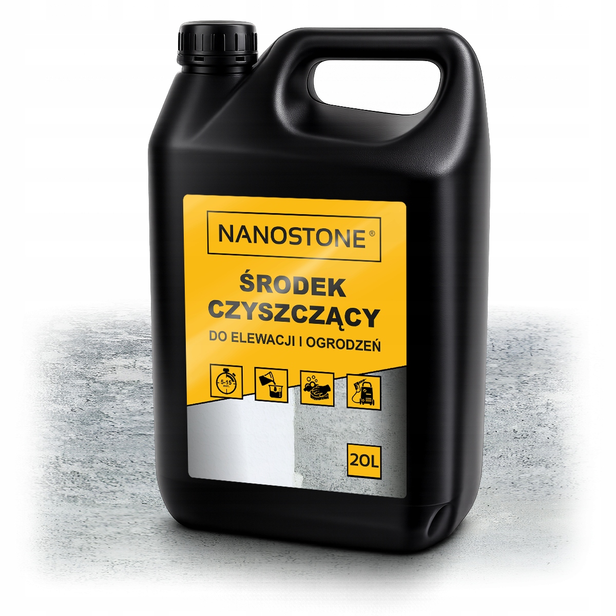 Tekutina 20L 320-600 m² pro mytí fasád různých typů, omítek, plotů