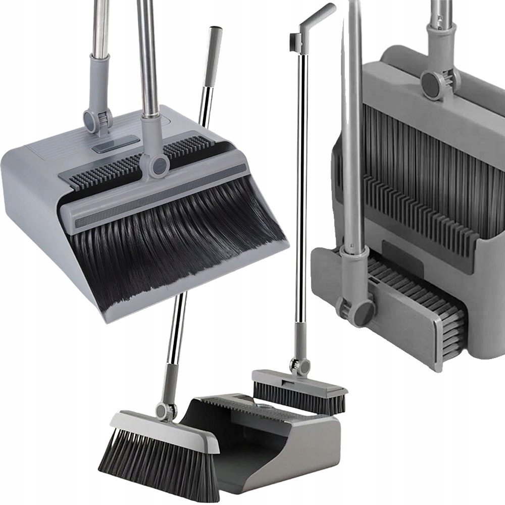 Metla s 180° Otočnou Hlavou Sada na zametání Kartáč Lopatka 3v1