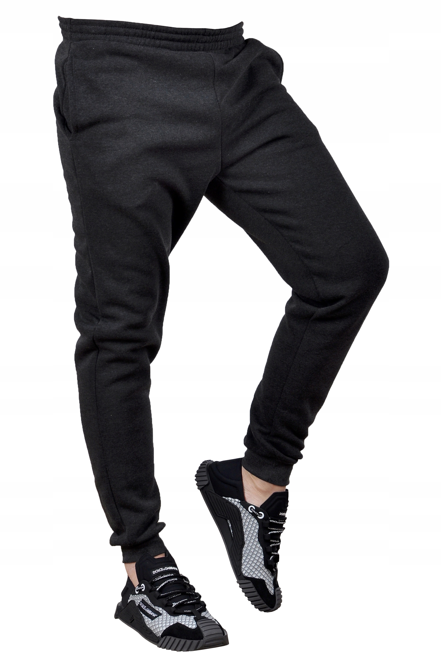 Y09 r. L MĘSKIE SPODNIE DRESOWE JOGGERY GŁADKIE Wzór dominujący bez wzoru