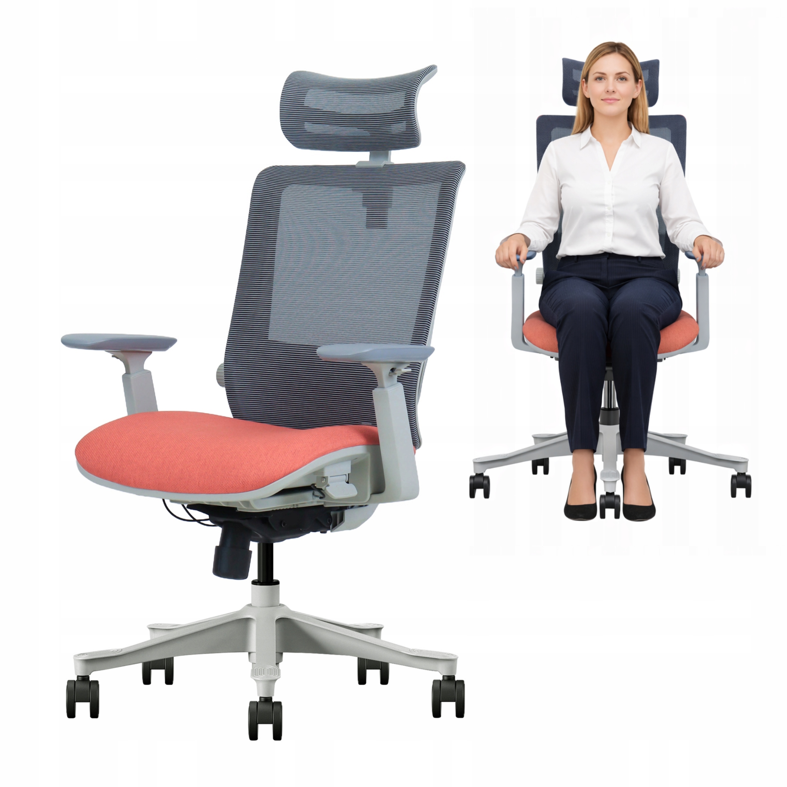 Fotel biurowy gamingowy ergonomiczny obrotowy regulowany SM6F-GH Premium