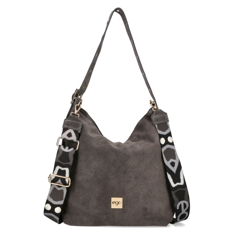 Dámská semišová kabelka Ego Velká taška A4 ES0289IN Barevný Pásek Crossbody